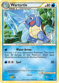 Wartortle, Unleashed #42, Pokémon TCG card
