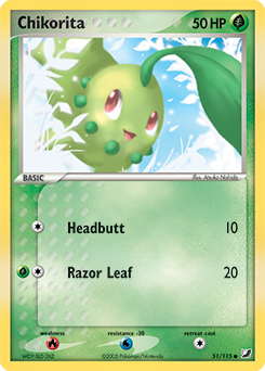 Chikorita, Unseen Forces #51, Pokémon TCG card