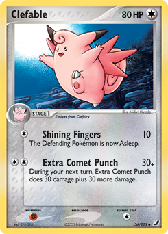 Clefable, Unseen Forces #36, Pokémon TCG card