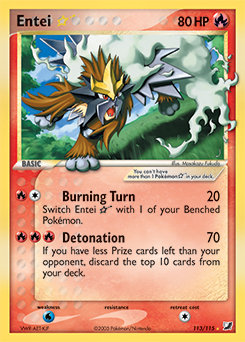 Entei ★, Unseen Forces #113, Pokémon TCG card
