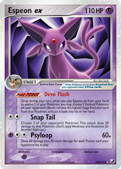 Espeon ex, Unseen Forces #102, Pokémon TCG card