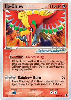 Ho-Oh ex, Unseen Forces #104, Pokémon TCG card