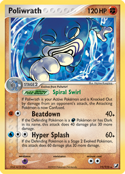Poliwrath, Unseen Forces #11, Pokémon TCG card