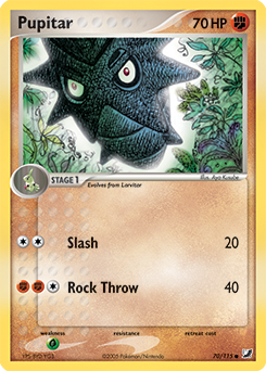 Pupitar, Unseen Forces #70, Pokémon TCG card