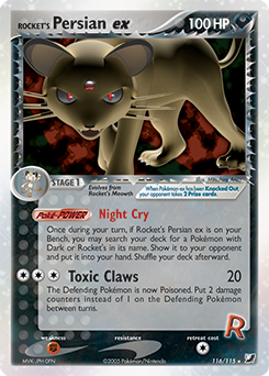 Rocket's Persian ex, Unseen Forces #116, Pokémon TCG card