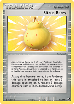 Sitrus Berry, Unseen Forces #91, Pokémon TCG card