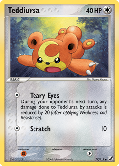 Teddiursa, Unseen Forces #77, Pokémon TCG card