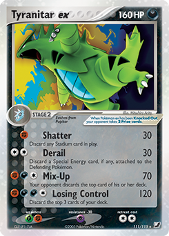 Tyranitar ex, Unseen Forces #111, Pokémon TCG card