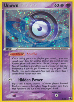 Unown, Unseen Forces #D, Pokémon TCG card