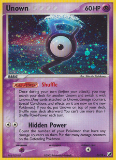 Unown, Unseen Forces #G, Pokémon TCG card