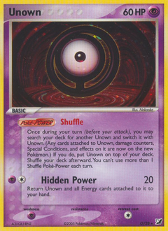 Unown, Unseen Forces #O, Pokémon TCG card