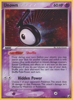 Unown, Unseen Forces #T, Pokémon TCG card