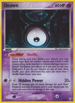 Unown, Unseen Forces #V, Pokémon TCG card