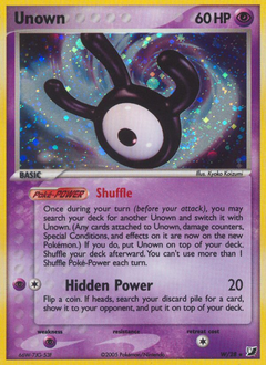 Unown, Unseen Forces #W, Pokémon TCG card
