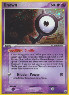 Unown, Unseen Forces #Y, Pokémon TCG card