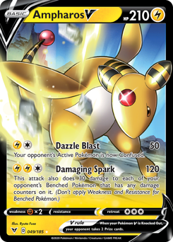 Ampharos V, Vivid Voltage #49, Pokémon TCG card
