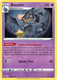 Banette, Vivid Voltage #68, Pokémon TCG card