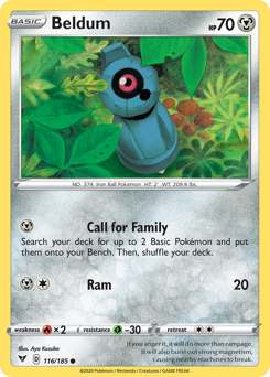 Beldum, Vivid Voltage #116, Pokémon TCG card