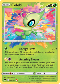 Celebi, Vivid Voltage #9, Pokémon TCG card