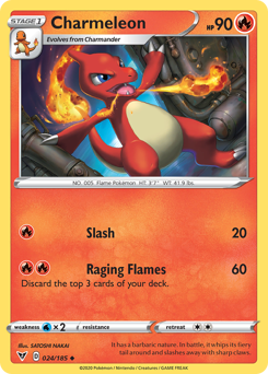 Charmeleon, Vivid Voltage #24, Pokémon TCG card