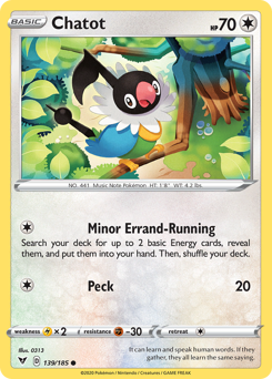 Chatot, Vivid Voltage #139, Pokémon TCG card