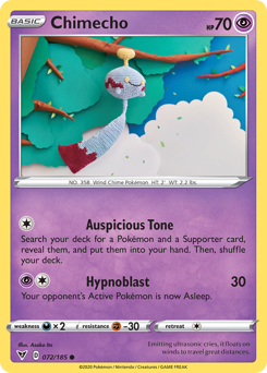 Chimecho, Vivid Voltage #72, Pokémon TCG card