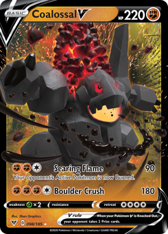 Coalossal V, Vivid Voltage #98, Pokémon TCG card