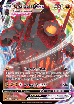 Coalossal VMAX, Vivid Voltage #99, Pokémon TCG card