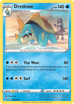 Drednaw, Vivid Voltage #39, Pokémon TCG card