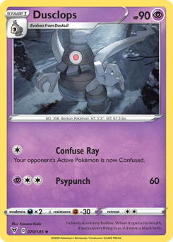 Dusclops, Vivid Voltage #70, Pokémon TCG card