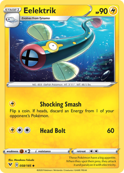 Eelektrik, Vivid Voltage #58, Pokémon TCG card