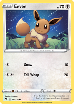 Eevee, Vivid Voltage #130, Pokémon TCG card