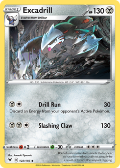 Excadrill, Vivid Voltage #122, Pokémon TCG card