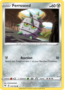 Ferroseed, Vivid Voltage #123, Pokémon TCG card