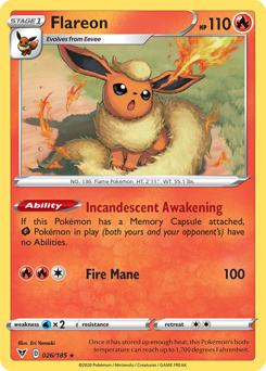 Flareon, Vivid Voltage #26, Pokémon TCG card