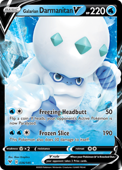 Galarian Darmanitan V, Vivid Voltage #36, Pokémon TCG card