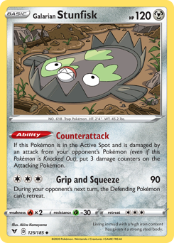 Galarian Stunfisk, Vivid Voltage #125, Pokémon TCG card