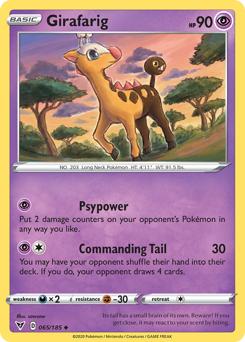Girafarig, Vivid Voltage #65, Pokémon TCG card