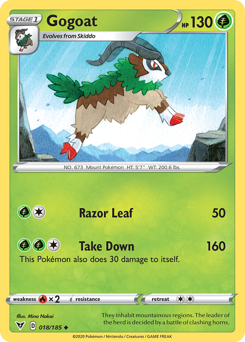Gogoat, Vivid Voltage #18, Pokémon TCG card
