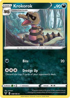 Krokorok, Vivid Voltage #108, Pokémon TCG card