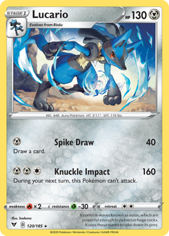 Lucario, Vivid Voltage #120, Pokémon TCG card