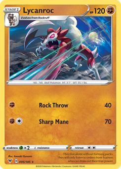 Lycanroc, Vivid Voltage #95, Pokémon TCG card