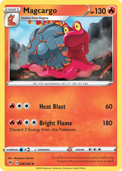 Magcargo, Vivid Voltage #28, Pokémon TCG card
