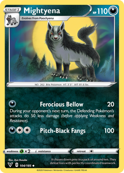 Mightyena, Vivid Voltage #104, Pokémon TCG card