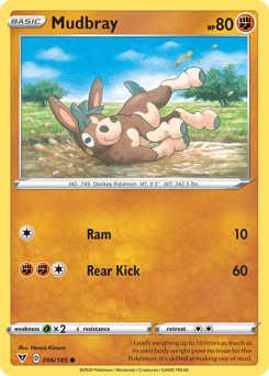 Mudbray, Vivid Voltage #96, Pokémon TCG card