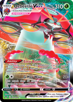 Orbeetle VMAX, Vivid Voltage #21, Pokémon TCG card
