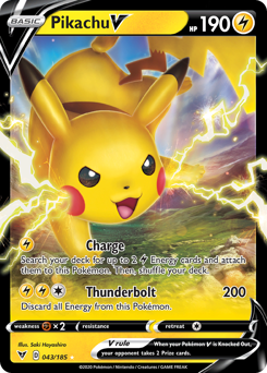 Pikachu V, Vivid Voltage #43, Pokémon TCG card