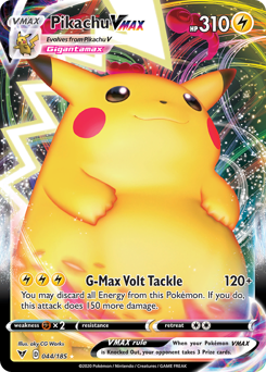 Pikachu VMAX, Vivid Voltage #44, Pokémon TCG card