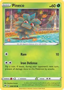 Pineco, Vivid Voltage #8, Pokémon TCG card