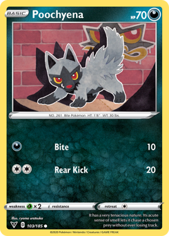 Poochyena, Vivid Voltage #103, Pokémon TCG card